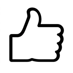 Obraz premium Thumb up line vector icon isolated on transparent background. Outline Like sign png