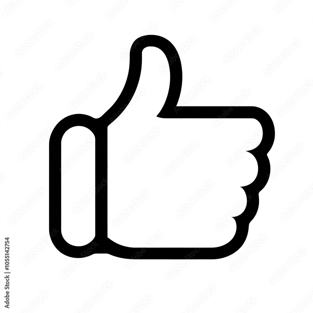 Poster thumb up line vector icon isolated on transparent background. outline like sign png