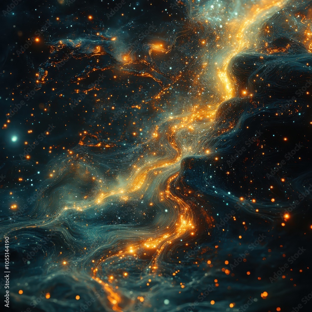 Poster exploring the abstract ecosystem a visualization of environmental data through scientific interpreta
