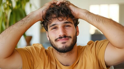 Happy Middle Eastern Man with Dark Skin and Smile