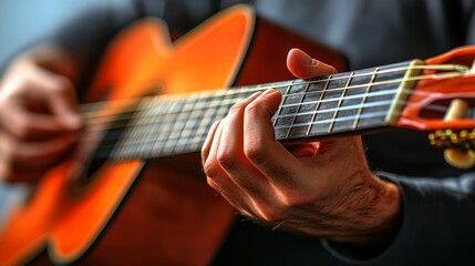 Classical guitarist close-up