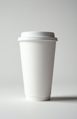 Professional takeaway coffee cup mockup for cafe branding. Premium template for beverage packaging and logo presentation.
