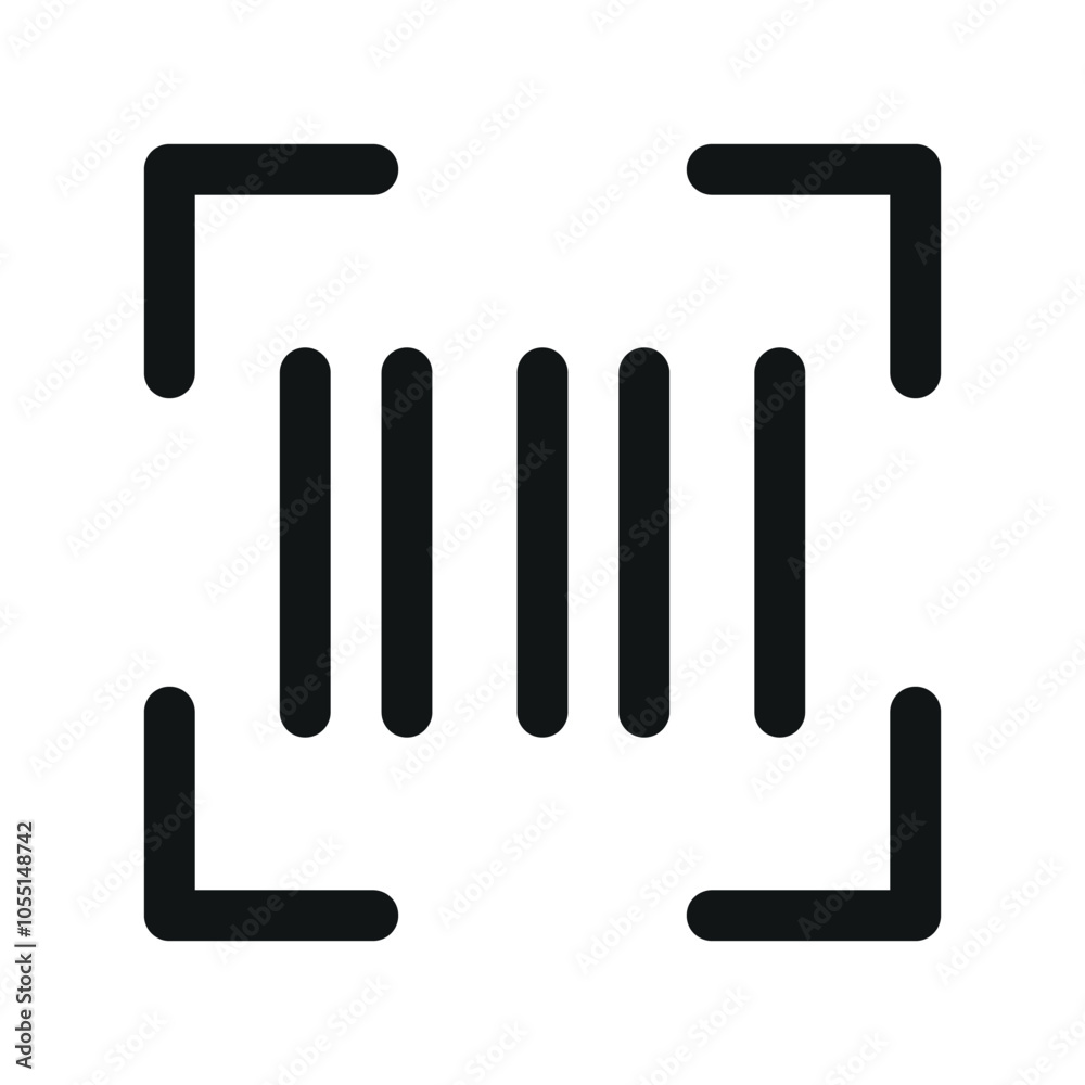 Aufkleber barcode reader ui icon, scanning bar code simple line user interface vector symbol
