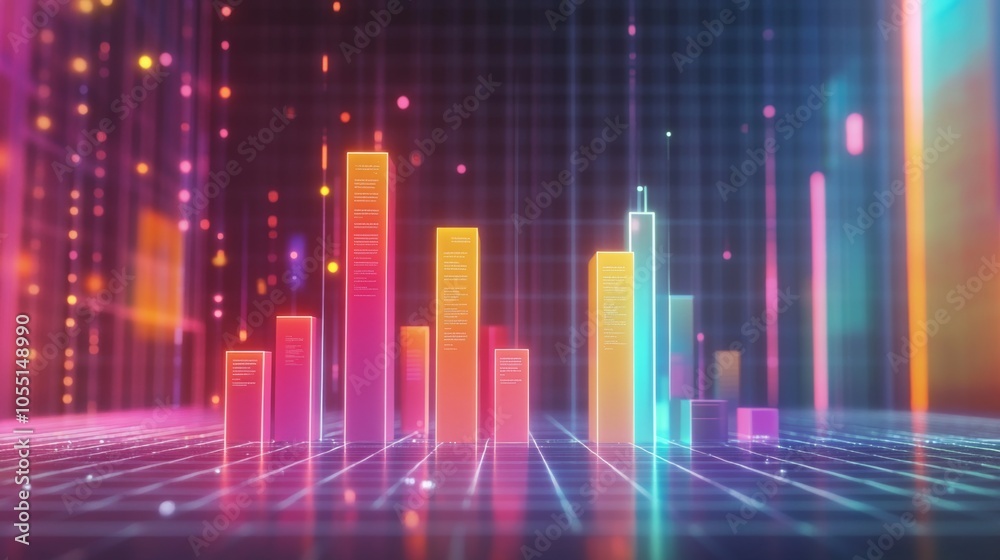 Poster colorful digital data visualization backdrop
