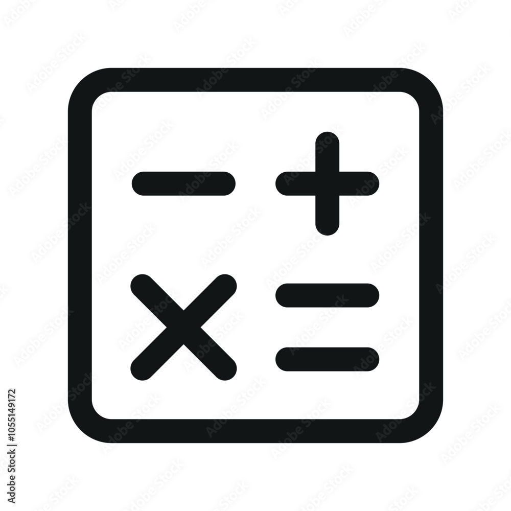 Poster calculator ui icon, calc simple line user interface vector symbol