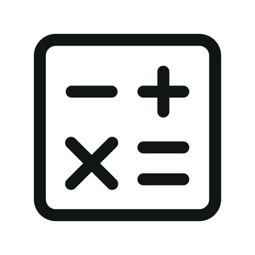 Calculator UI icon, calc simple line user interface vector symbol