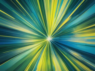 Obraz premium Abstract radial zoom blur surface in yellow, green, blue tones background illustration