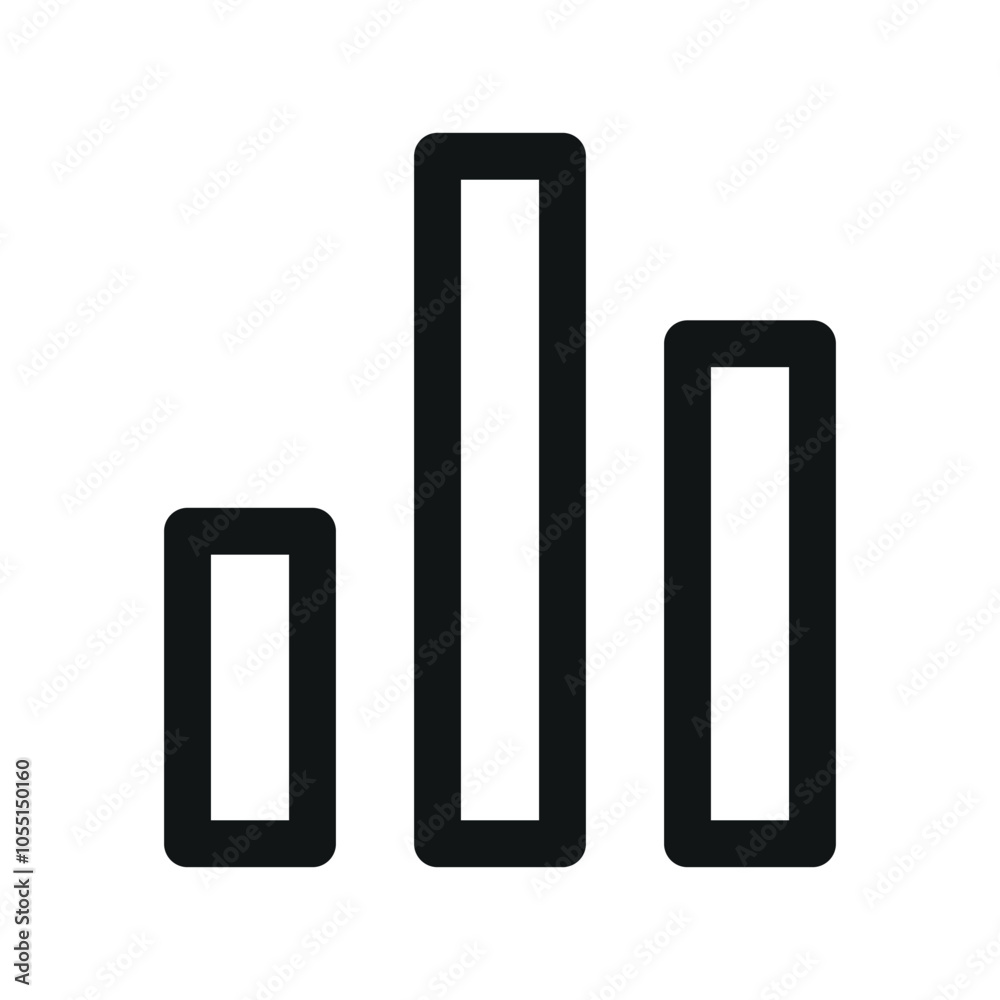 Aufkleber bar graph ui icon, bar chart simple line user interface vector symbol
