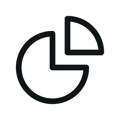 Pie chart UI icon, pie chart segment simple line user interface vector symbol