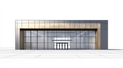 Modern Glass and Metal Building Facade Design 