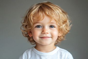 Naklejka premium portrait of an white little boy with a smile