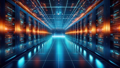 abstract background, computer system internet infrastructure room, cybersecurity, telecommunication cluster, rack hardware technology