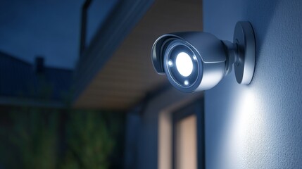 Modern Security Camera in Bright Home Setting