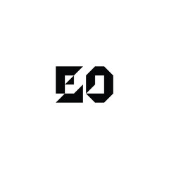 EO monogram logo design letter text name symbol monochrome logotype alphabet character simple logo