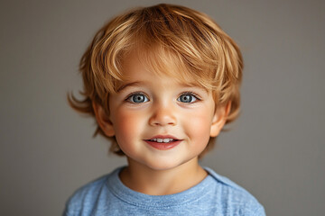 portrait of an white little boy with a smile