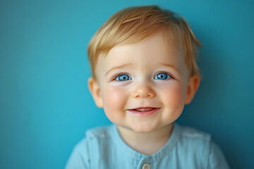 portrait of an white little boy with a smile