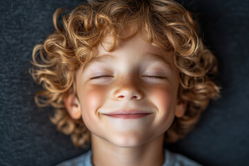 Naklejka premium portrait of an white little boy with a smile