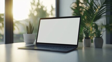 2410 13.A detailed close-up of a laptop with a white, empty screen, offering a clean and minimalist appearance. The laptop is centered on a white background, with the blank display creating an ideal