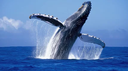 Papier peint photo  A Humpback Whale Leaps Out of the Water  © rawdesign