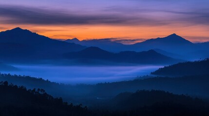 Fototapeta premium Majestic Mountain Range at Dawn
