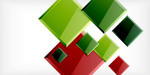 Colorful squares with reflections abstract background design. Vector Illustration For Wallpaper, Banner, Background, Card, Book Illustration, landing page