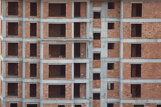 Exterior facede of an apartment building under construction