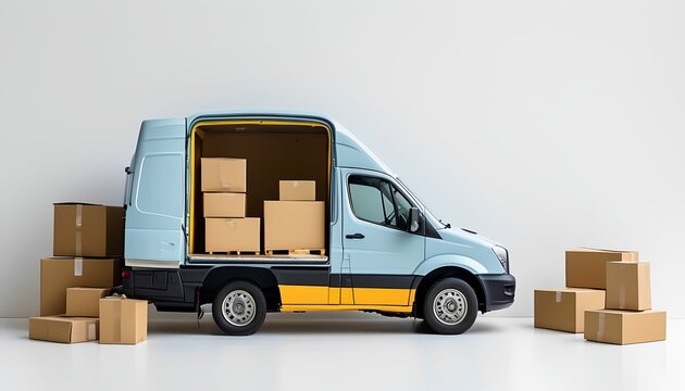  a delivery van transporting packages