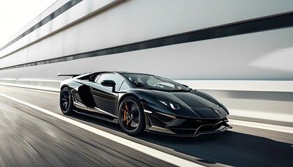 a luxury sports car speeding down the highway