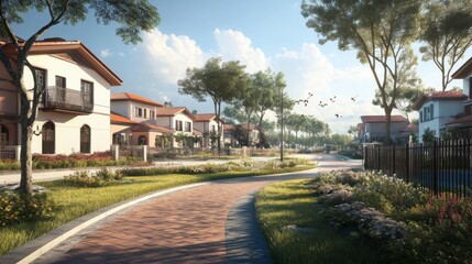 Obraz premium Suburban Community with Clean Lines and High Resolution