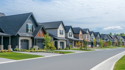Naklejka premium Suburban Homes with Clean Lines and Inviting Atmosphere