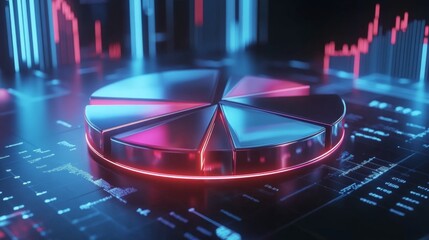 Futuristic Data Visualization with Colorful Pie Chart