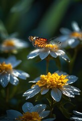 Obraz premium stunning vibrant close ups untouched wilderness showcasing raw beauty rich details flora fauna, adventure, campground, eco, ecosystem, freshness, garden