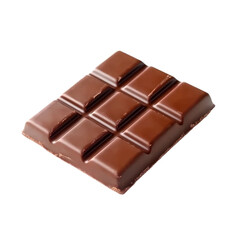A brown chocolate bar isolated over transparent background.