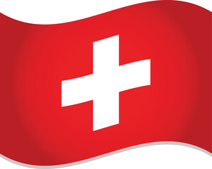 Obraz premium Switzerland Country 3D Flag Vector