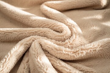 A close-up view of a soft, plush fabric, possibly a blanket or a throw.