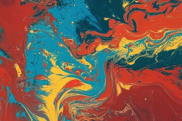 A fluid painting abstract texture wallpaper with an intensive color mix