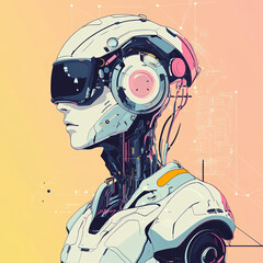 Obraz premium robot with laptop