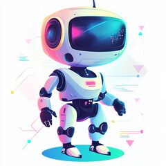 Fototapeta premium robot with laptop