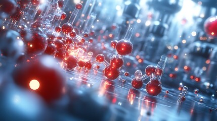 Exploring the intricate world of molecular structures and interactions in a high-tech laboratory environment
