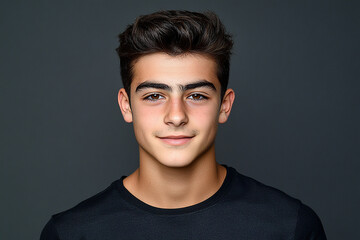 Obraz premium Portrait of smiling white cute teenage boy