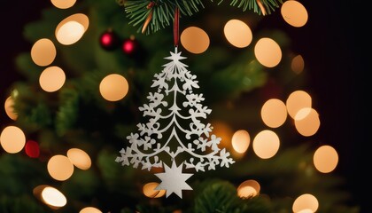 Close up christmas tree decorated with christmas balls