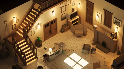 Obraz premium Standard Basement design 3D