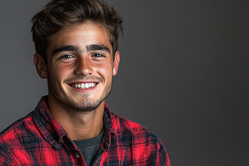 Obraz premium Portrait of smiling white cute teenage boy