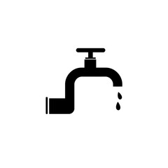 water faucet tap black icon isolated on white. Generative AI