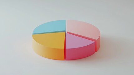 Obraz premium Colorful Pie Chart Model on White Surface
