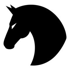 Horse Head Silhouette. Simple Animal Logo.
