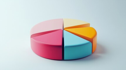 Colorful Pie Chart Elements on Neutral Background