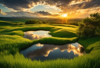 impressive dramatic cloud formations gracefully over serene natural landscapes rolling hills calm waters, blue, skies, scenic, stunning, nature, breathtaking