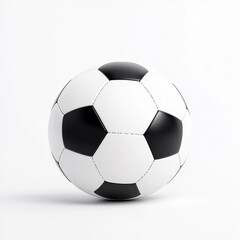 Fototapeta premium Classic black and white soccer ball on white background