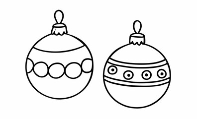 Obraz premium christmas ball ornament black and white illustration